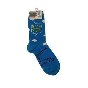 Socks Blue Q "You Sock" & Yellow Novelty Womens